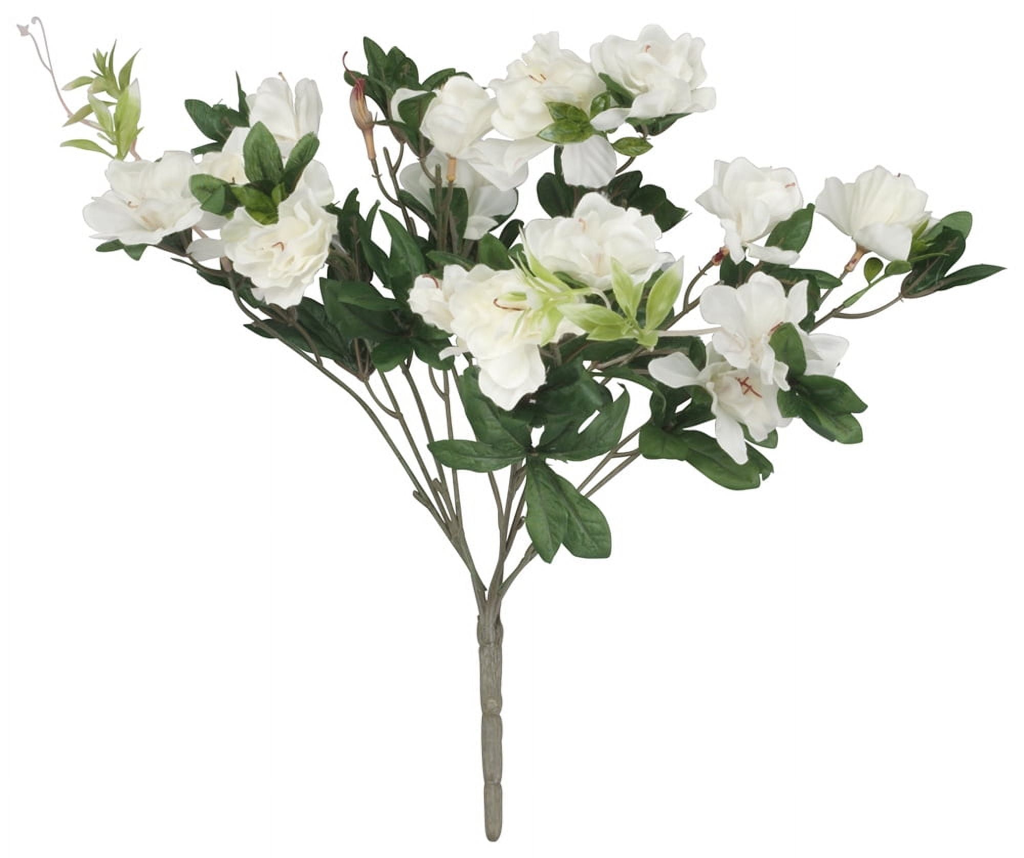 OakRidge Silk Azalea Bush Artificial Flowers Outdoor Décor White