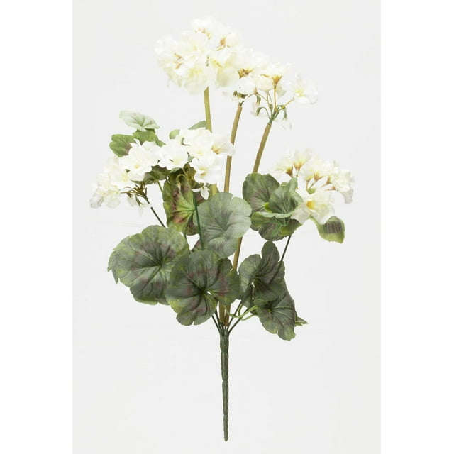 OakRidge Silk Geranium Bush Artificial Flowers Outdoor Décor Cream
