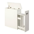 thumbnail image 1 of OakRidge Slim Bathroom Storage Cabinet with Slide-Out Shelf & Hinged Lid, 7-In. Wide, White, 1 of 5