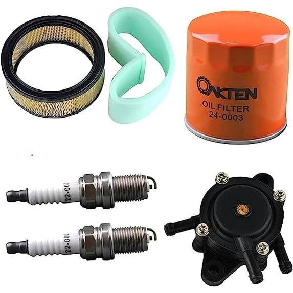 OakTen Air Filter Oil Filter Spark Plug Fuel Pump Pack with 47 083 03, 47 083 03-S, 52 050 02-S, 24 393 16-S, 20 132 02-S for Kohler CH18-CH25, CV17-CV23