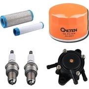 OakTen Air Filter Oil Filter Spark Plug Fuel Pump Pack with 11013-7020, 11013-7044, 49065-7007, 49019-7001 BPR5ES for Kawasaki FX651 FX691 FX730