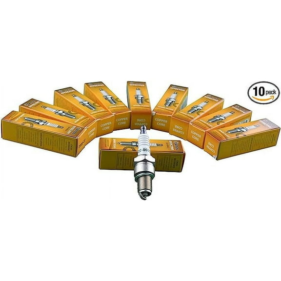 OakTen Replacement Spark Plug Compatible with RN9YC, RN10YC, BPR6ES, BPR6ES-11, BPR7ES, F6RTC, F6RC, F7RC, 98076-56717, Pack of 10