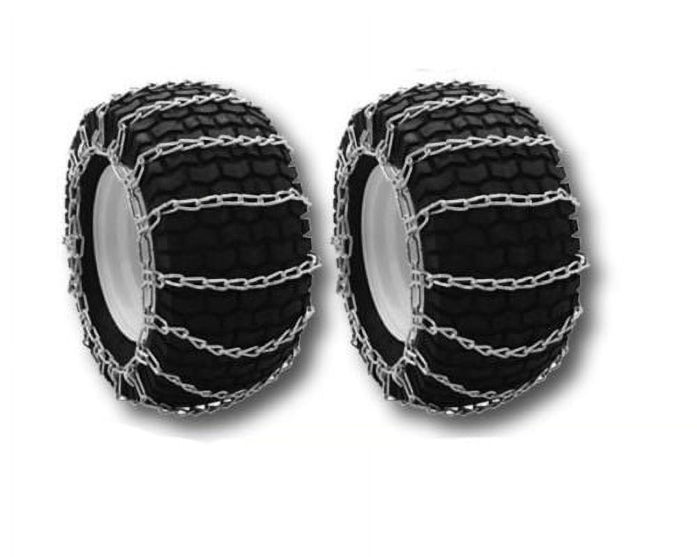 OakTen Set of 2 12x4x6 4.1x3.5x6 4.10-6NHS Tire Chains for Lawn Garden Tractors Mowers and Rider 2-Link Lawn Tractors Tire Chains