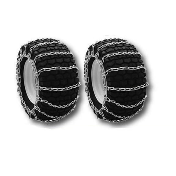 OakTen Set of 2 12x4x6 4.1x3.5x6 4.10-6NHS Tire Chains for Lawn Garden Tractors Mowers and Rider 2-Link Lawn Tractors Tire Chains