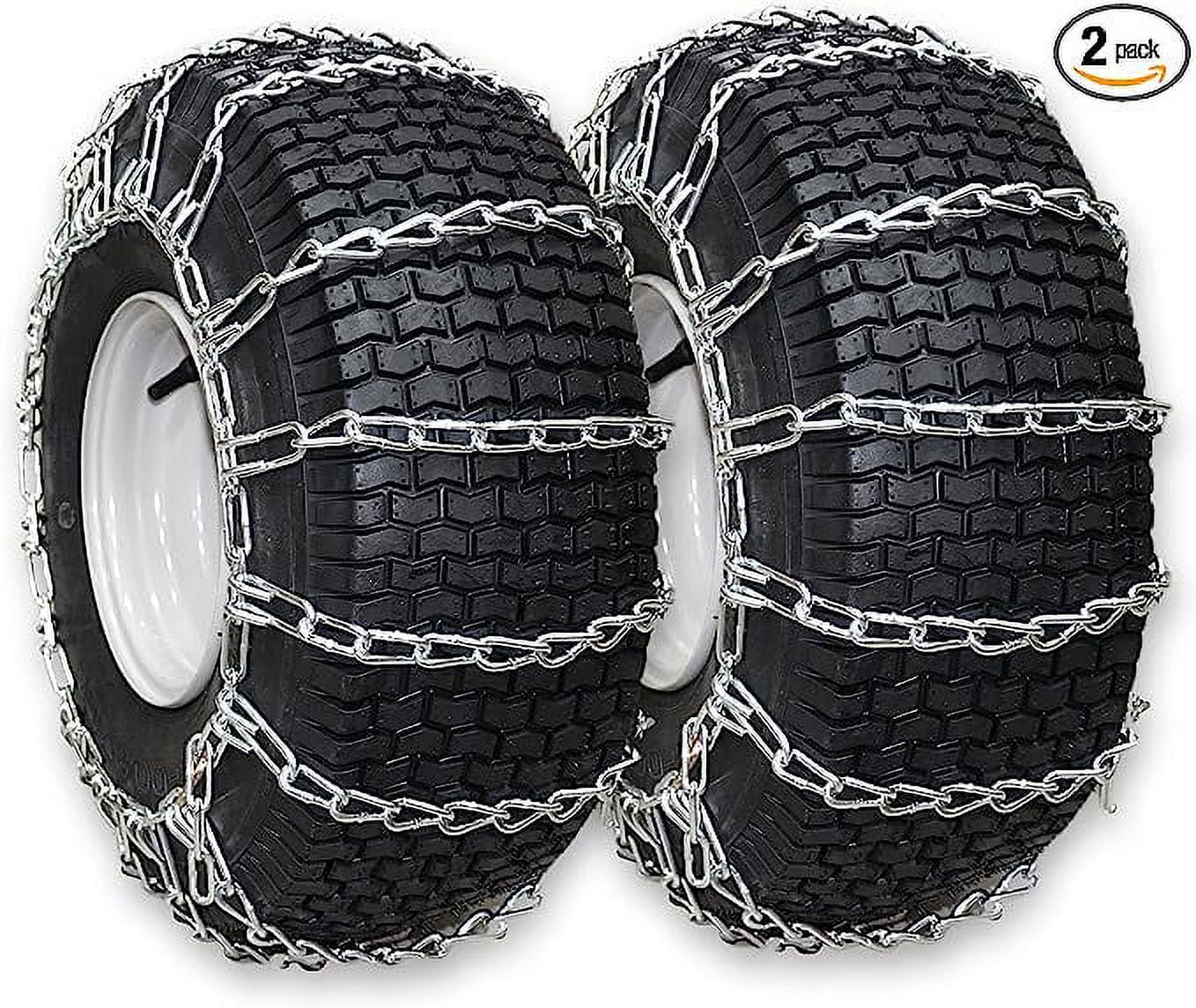 OakTen Set of 2 20x10x8 20x10x10 Tire Chains for Lawn Garden Tractors