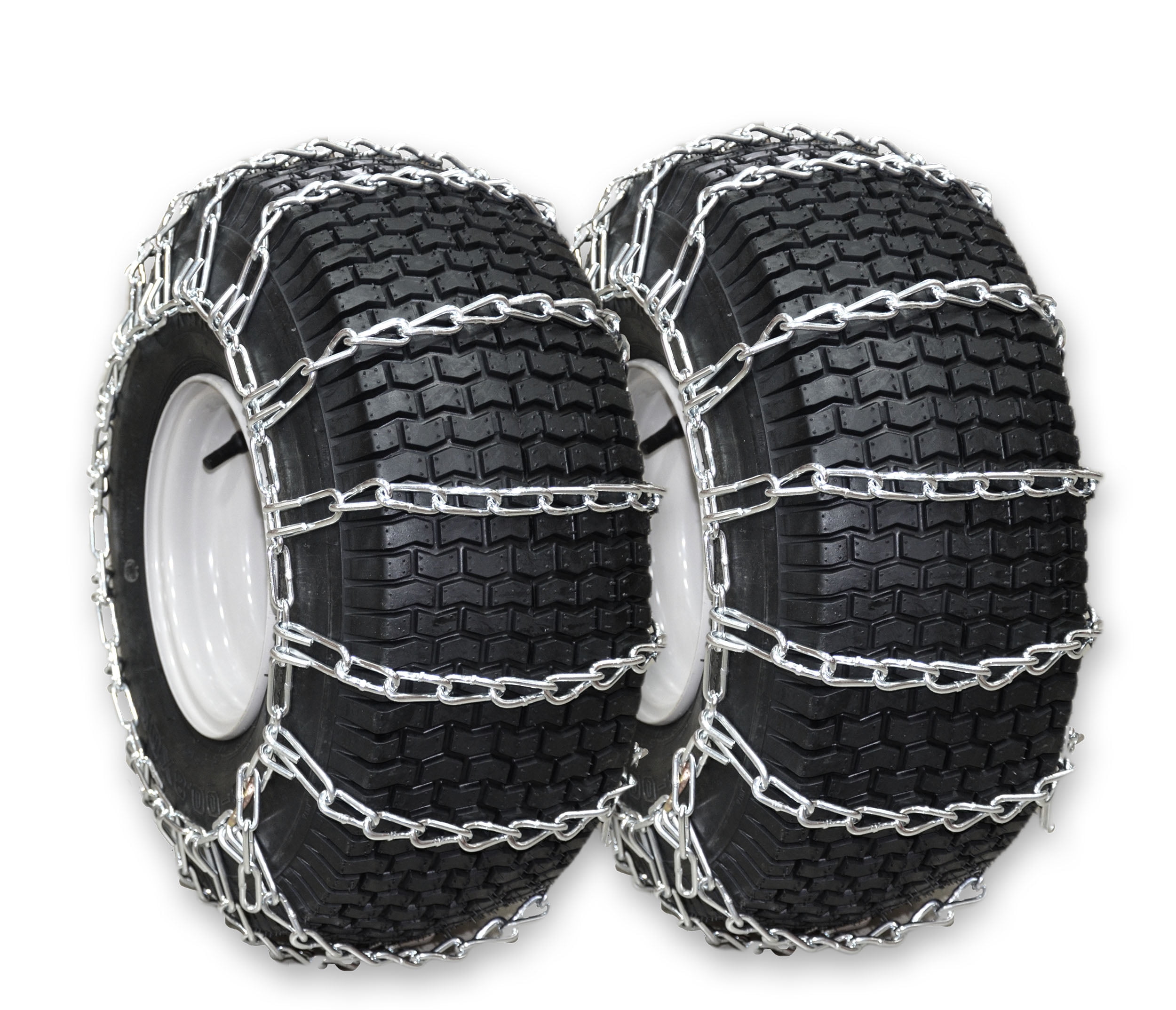 OakTen Set of 2 20x8x8 20x8x10 Tire Chains for Lawn Garden Tractors