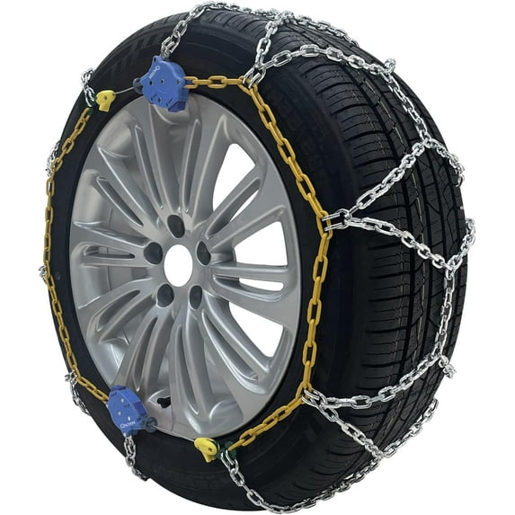 OakTen Set of 2 Passenger Car Snow Chains with Tensioner fits Tire Size 195/70R15 205/50R17 215/40R18 225/40R18 235/35R19