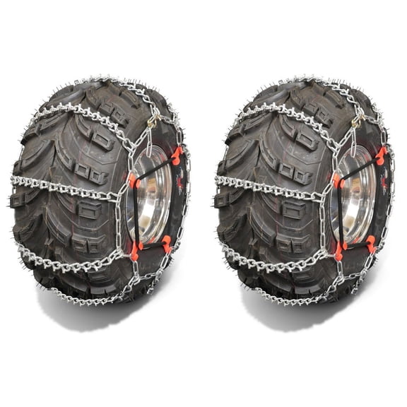 OakTen Set of 2 Tire Chains with Tensioners for ATV UTV, Ladder Alloy 4-Link spacing, Fits for Tire Size 21x10x12, 22x8x12, 22x10x10