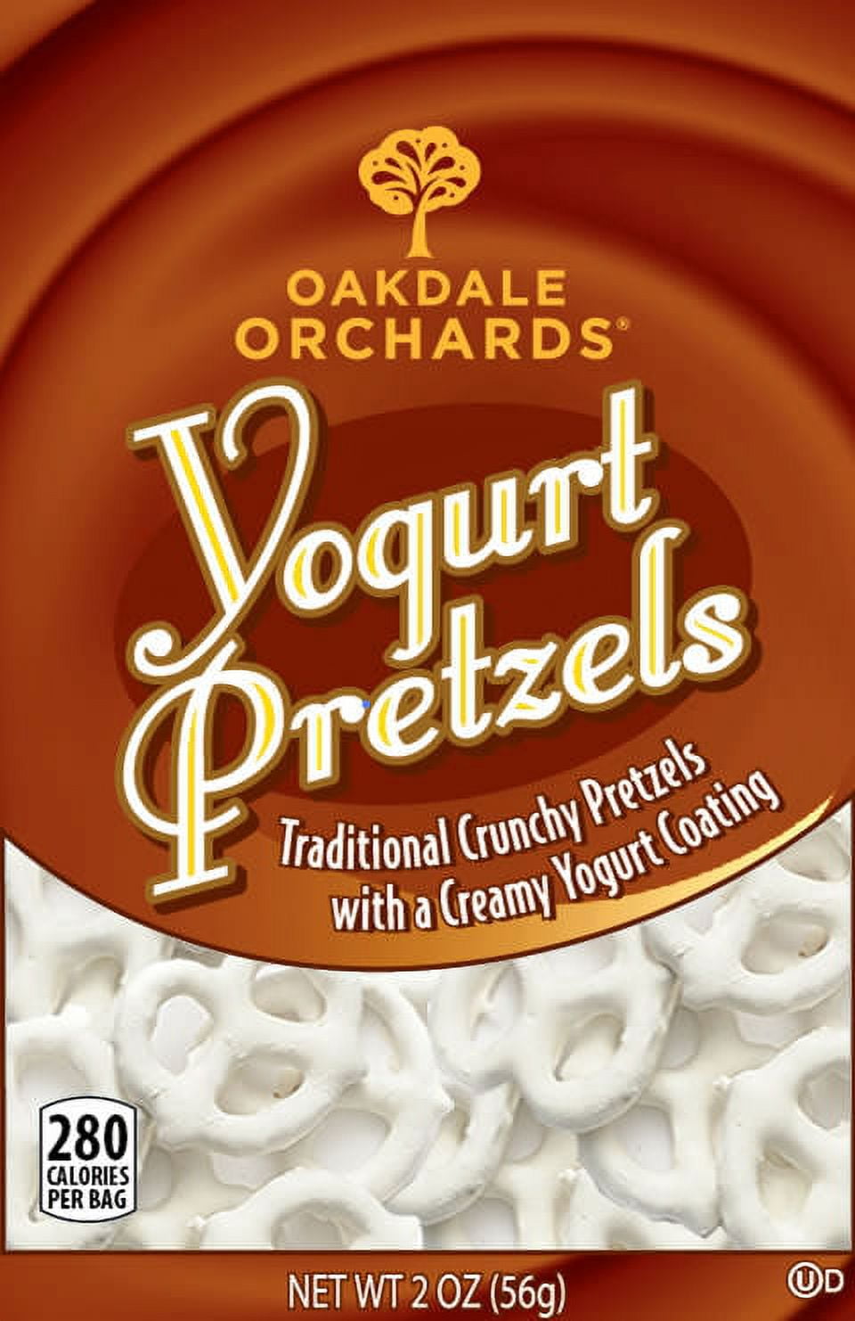 Oakdale Orchards 2 oz Yogurt Pretzel & Nutrition Facts, Pack of 48