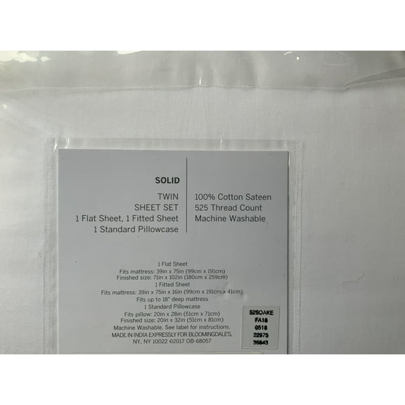 Oake Solid Sheet Set, White.