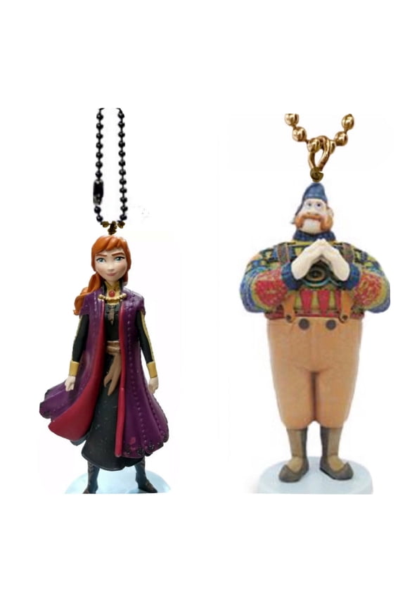 Oaken & Princess Anna Purple Keychain Dangler Ornament Figure Frozen Disney 4