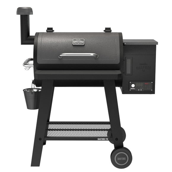 Oakford 715 Wood Pellet Grill with 715 SQ In Cooking Area, Steel Wire Grates, I-Site View Indicator, Heavy Duty Pellet Smoker Grill with Bluetooth Connectivity - 910-0508