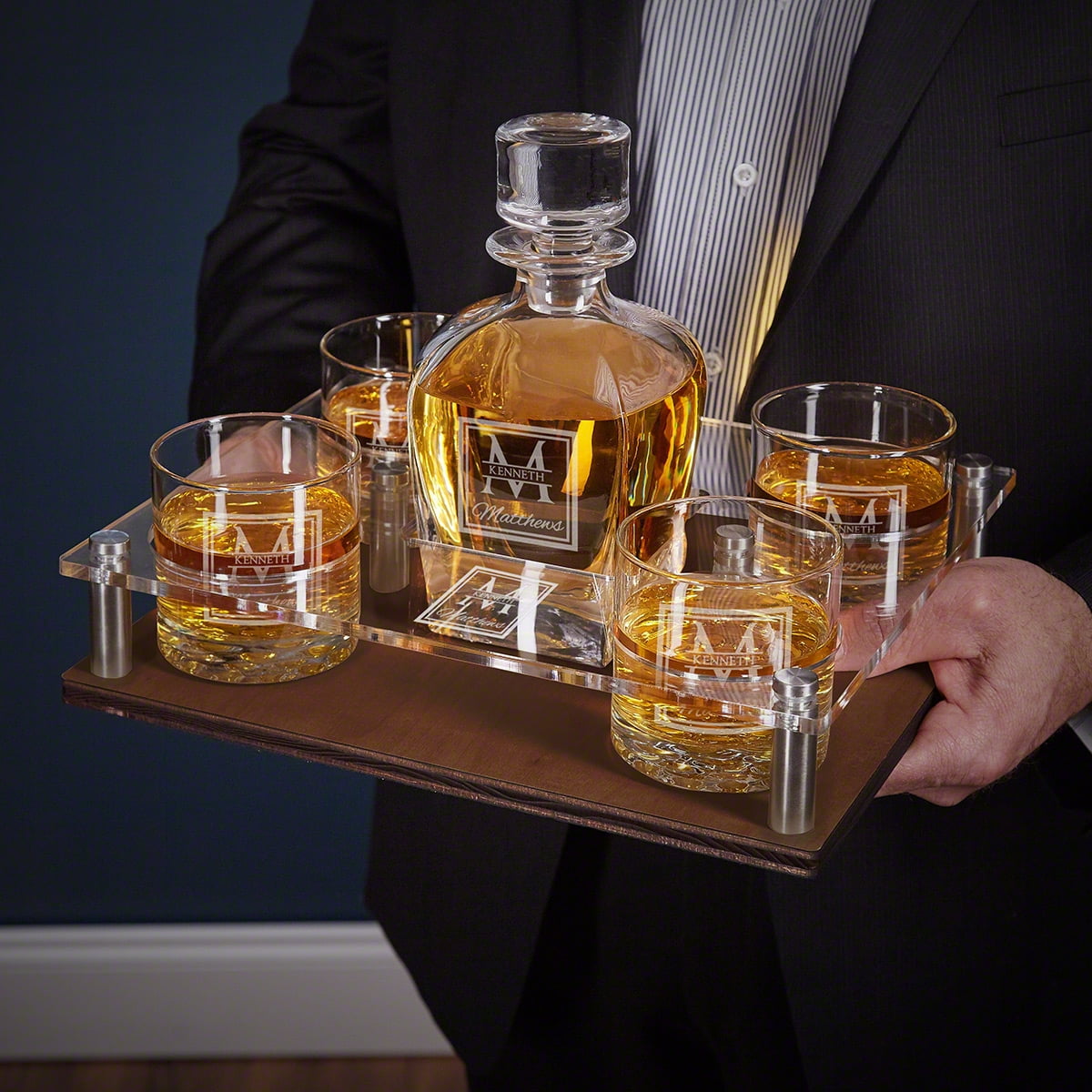Oakhill Presentation Set with Personalized Rocks Glasses