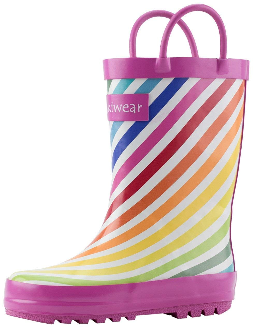 Oaki Kids Rubber Rain Boots with Easy On Handles for Boys Girls Toddlers Walmart