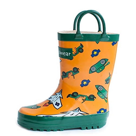 Oaki Kids Waterproof Rain Boots with Easy-On Handles
