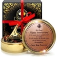 thumbnail image 1 of OakiWay Brass Sundial Compass Anniversary Gift for Husband,-  Unique & Unusual Present Idea for Men,   - Gift Card Included, 1 of 11