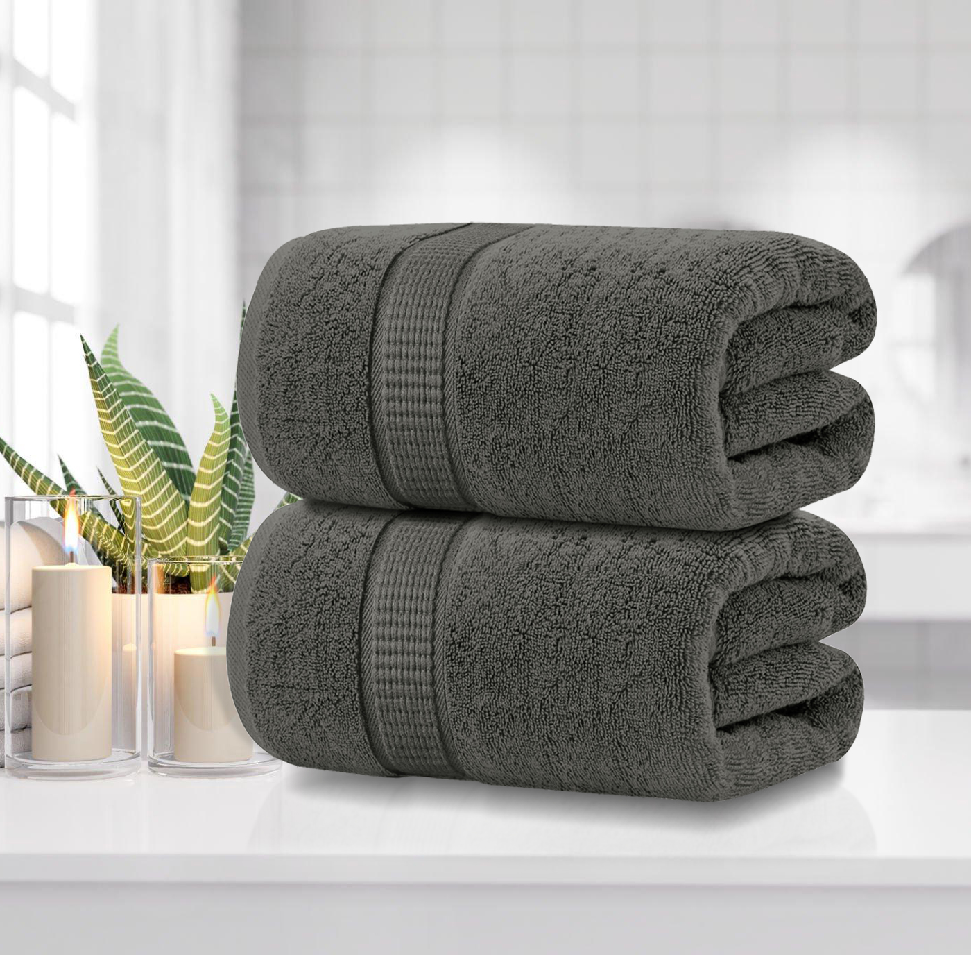 Smuge 4 Pack Bath Towels Extra Large 35 x 70 Inches,600 GSM Ultra Soft Large Bath Towel Set