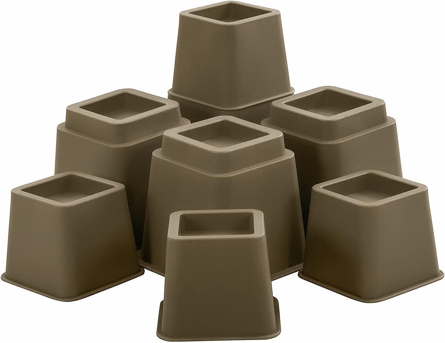 Oakias Bed Risers Brown Set of 4 Adjustable Furniture Risers from 3