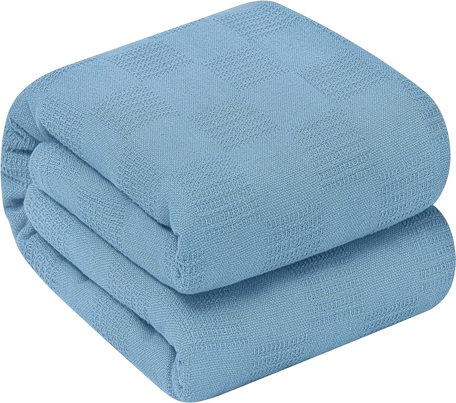 Oakias Cotton Blanket King Wedgewood 350 GSM Thermal Blanket 90 x