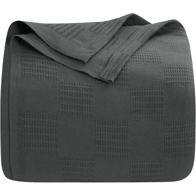 Oakias Cotton Blanket Queen Grey 350 GSM Thermal Blanket 90 x 90