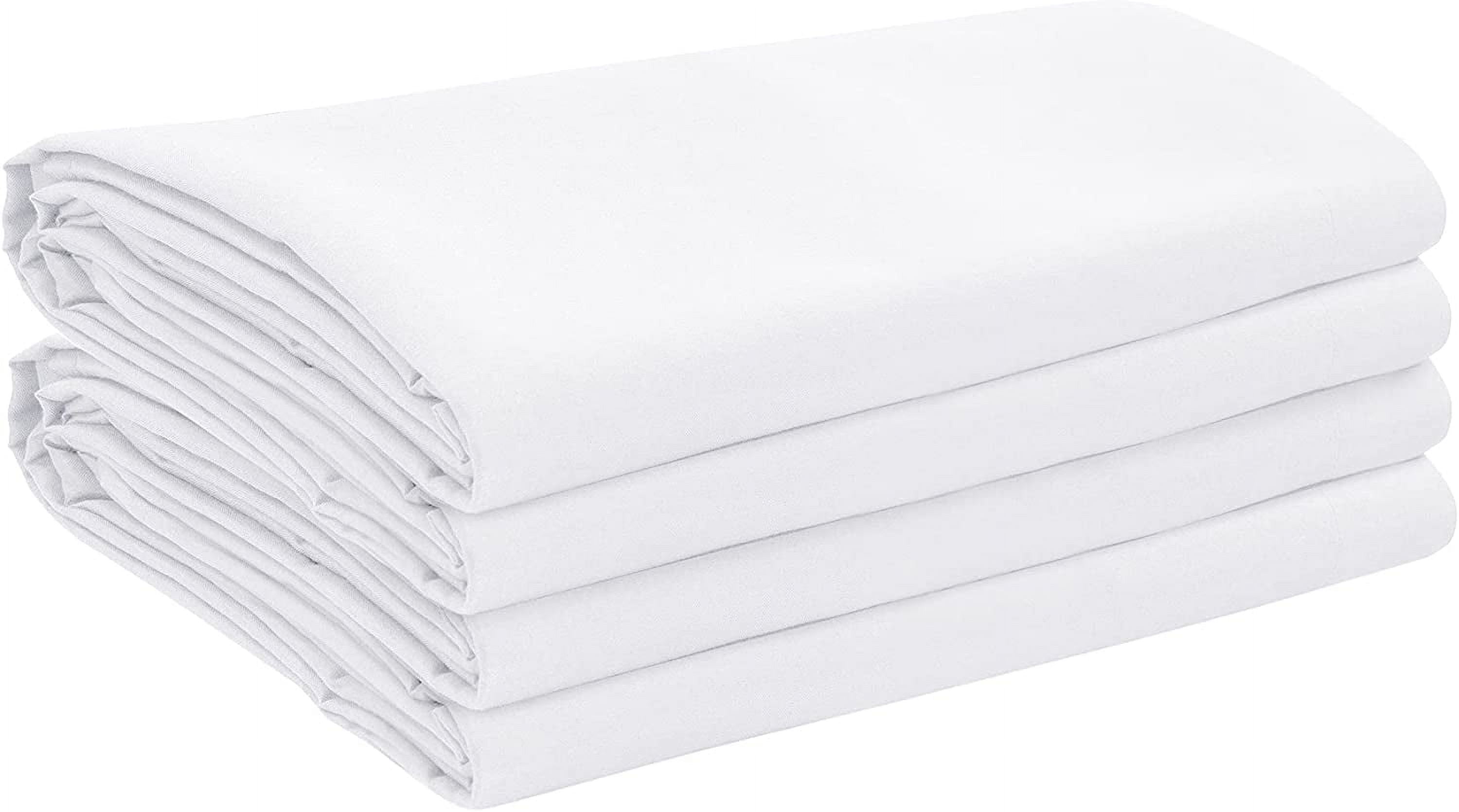 Oakias King Flat Sheets White Pack of 2 Top Sheets for Bed Soft Brushed Microfiber Fabric