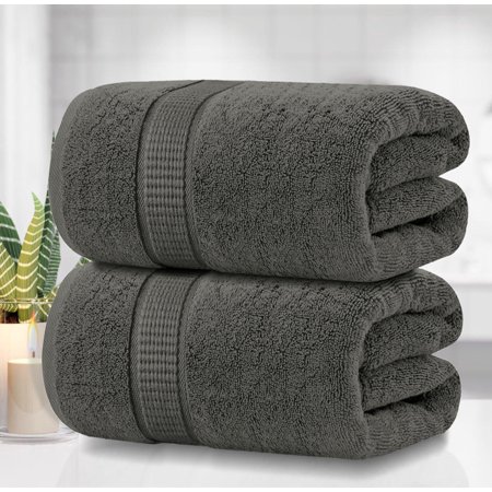 Oakias Large Bath Sheet Towels – (2 Pack) – Grey – 35 x 70 Inches – Quick-To-Dry, Fluffy & Soft Bath Towels