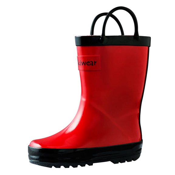 Oakiwear Kids Rain Boots For Boys Girls Toddlers Children Fiery Red