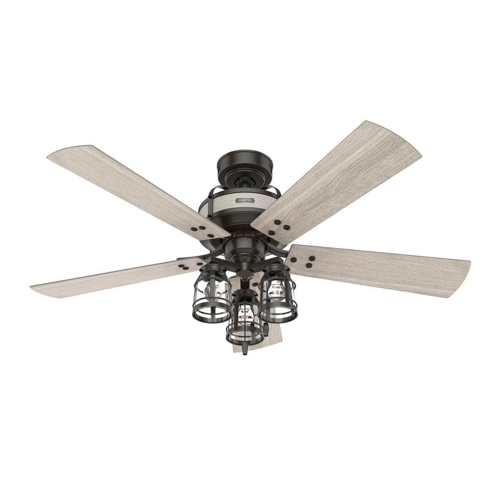 Oakland 52" Noble Bronze and Wood Ceiling Fan with Light Kit