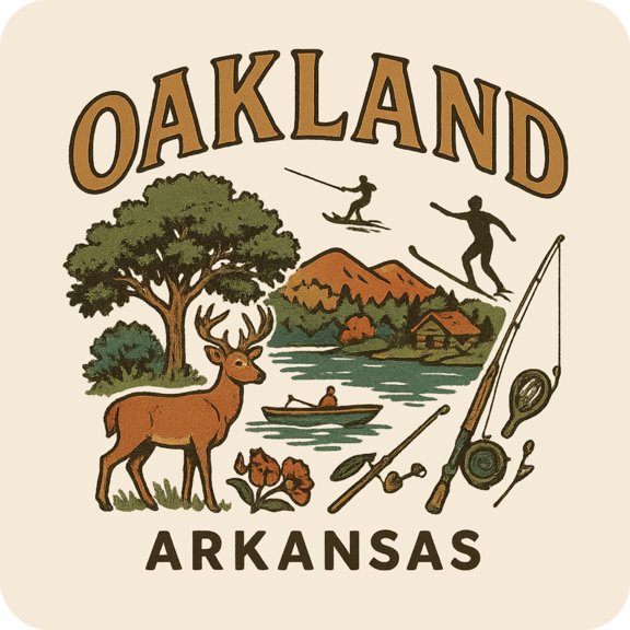 Oakland Arkansas Keepsakes Souvenir Vinyl Sticker – Destination Travel Keepsake Collectible (3-Inches Wide)