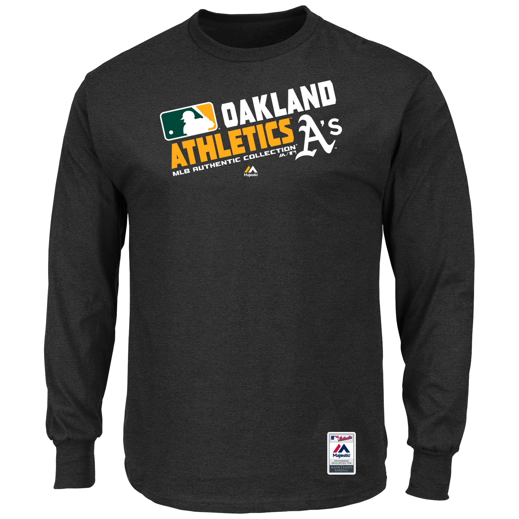 Oakland Athletics Majestic Authentic Collection Team Choice Long Sleeve  T-Shirt - Black 