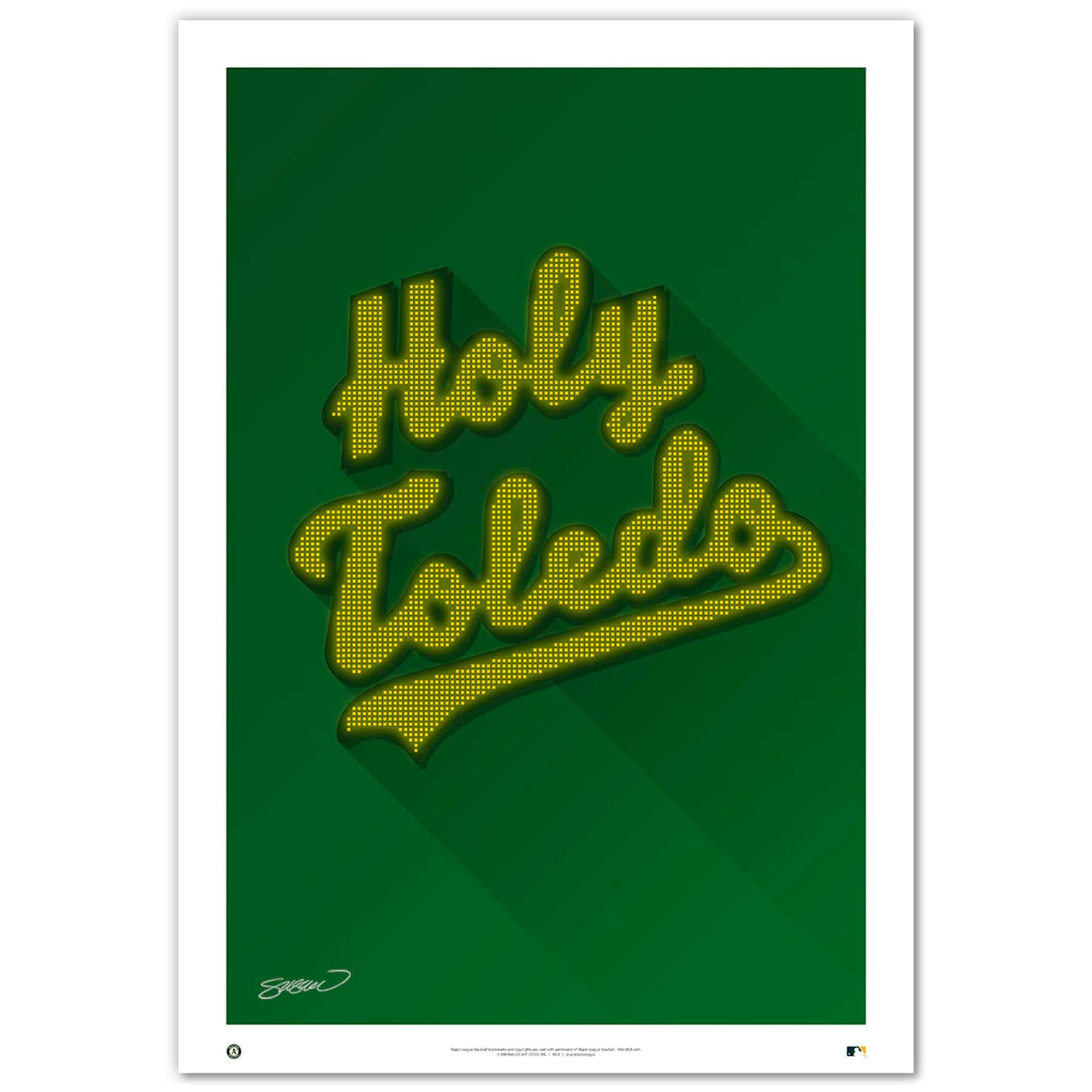 Oakland Athletics Minimalist Oakland Coliseum 14'' x 20'' Fine Art