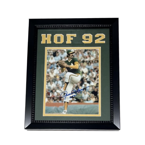 Oakland Baseball Team - R.fingers green jeresy 11x14 Auto Frame