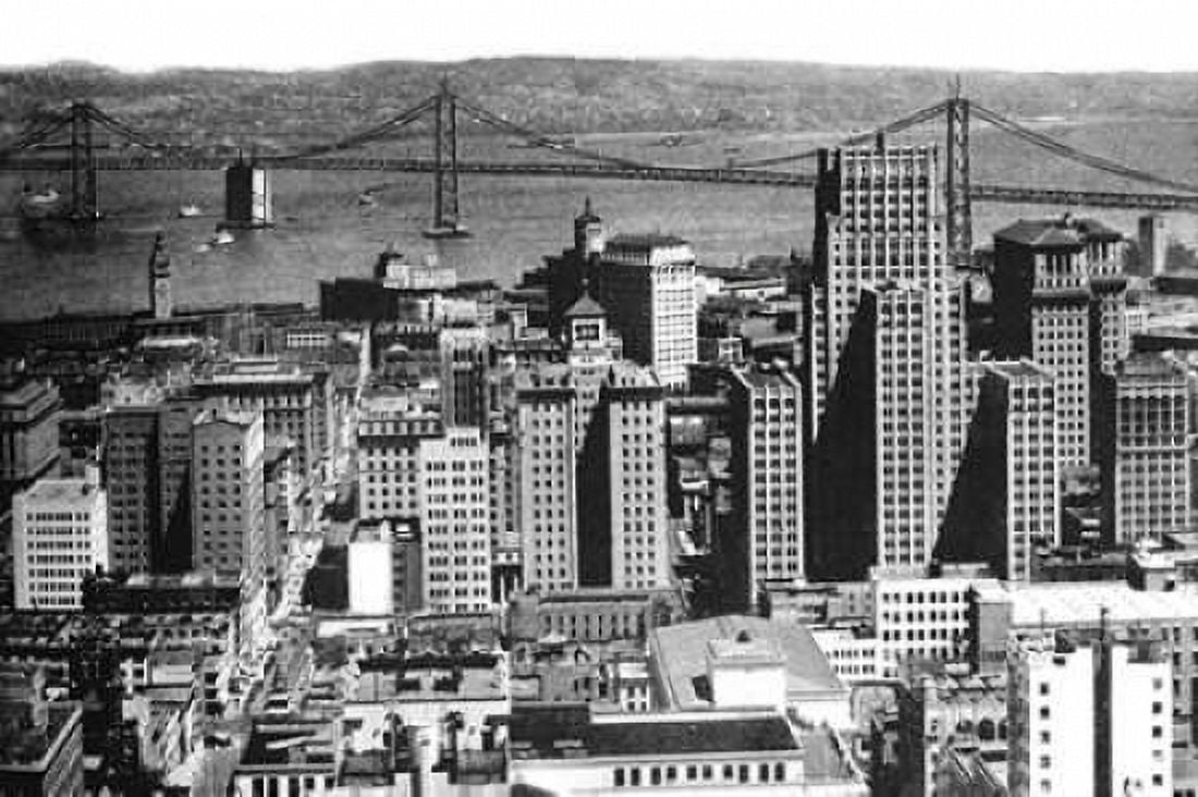 Oakland Bay Bridge San Francisco CA #1 Canvas Art - Vintage San Francisco (24 x 36)