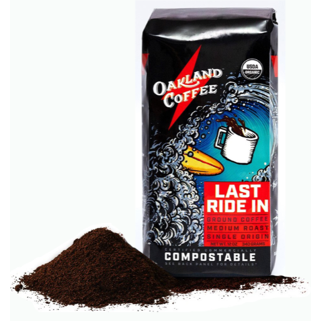 Oakland Coffee Last Ride in, Premium Organic Ground Medium Roast Naturally Caffeinated Coffee, 12oz Bag
