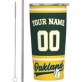 thumbnail image 1 of Oakland Custom Tumbler 20 oz for Women Men gift, Custom Name and Number Tumbler, with Lid and Straw Stainless Steel Tumbler Double Walled, 1 of 6