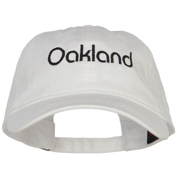 Oakland Embroidered Washed Buckled Cap - White OSFM