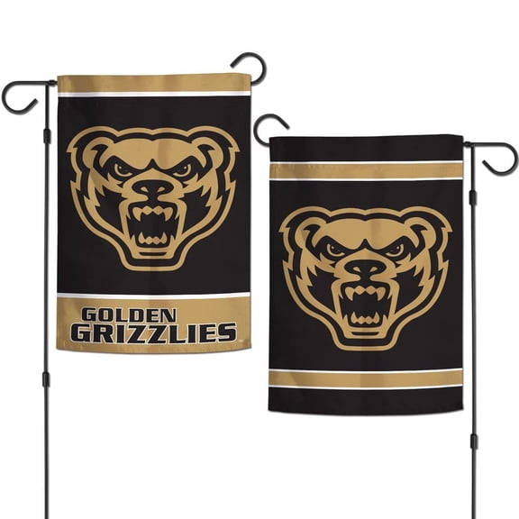 Oakland Golden Grizzlies 12.5 x 18" Double Sided Yard and Garden College Banner Flag Is Printed in the USA