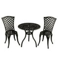 thumbnail image 1 of Oakland Living 1023-MESH-BISTRO-SB Contemporary Modern Mesh Lattice Outdoor Patio Garden Aluminium Bistro Set, Sand Black - 3 Piece, 1 of 5