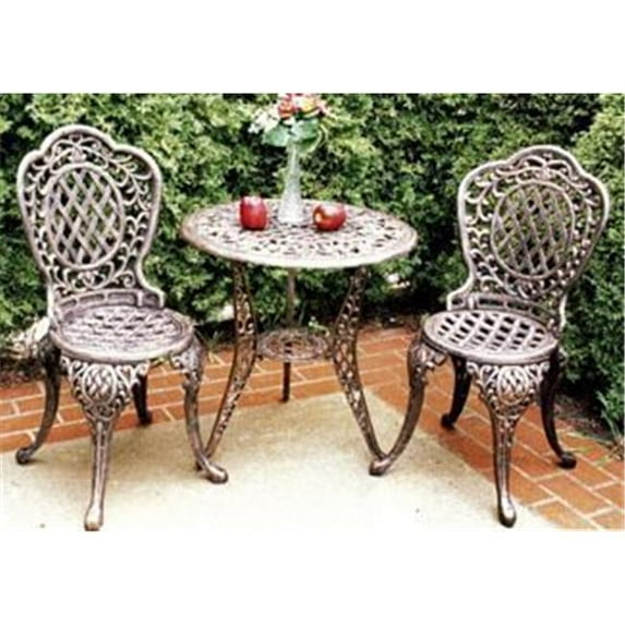 Oakland Living 2005-AB Mississippi 3 pc Bistro Set - Antique Bronze