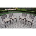 thumbnail image 1 of Oakland Living 2120-C4-D56-AB Mississippi Cast Aluminum 4 Fully Welded Stackable Chairs with Spun Polyester Fabric Cushions - Antique Bronze, Pack of 4, 1 of 1