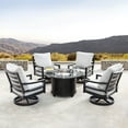 thumbnail image 1 of Oakland Living  44 in. Outdoor Aluminum Round Fire Table Set with Four Deep Seating Swivel Rocking Chair - 5 Piece, 1 of 10