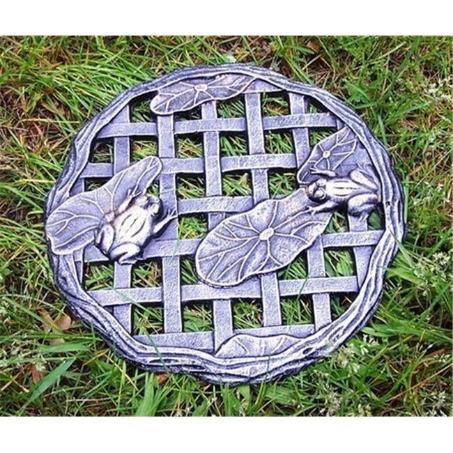 Antique Pewter Cast Aluminum Frog Garden Stepping Stone
