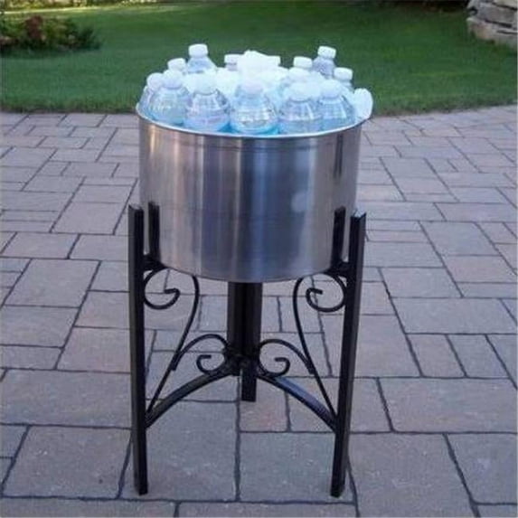 Oakland Living 91002-HB 14 in. Stainless Steel Ice Bucket with Stand