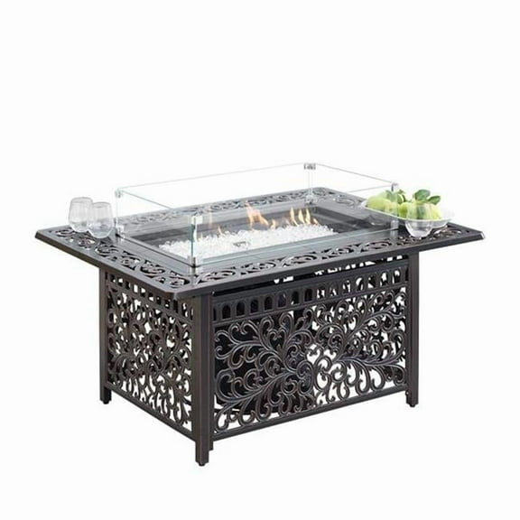 Oakland Living CABOS-FPT-AC 48 in. Aluminum Outdoor Rectangular Propane Fire Table, Antique Copper