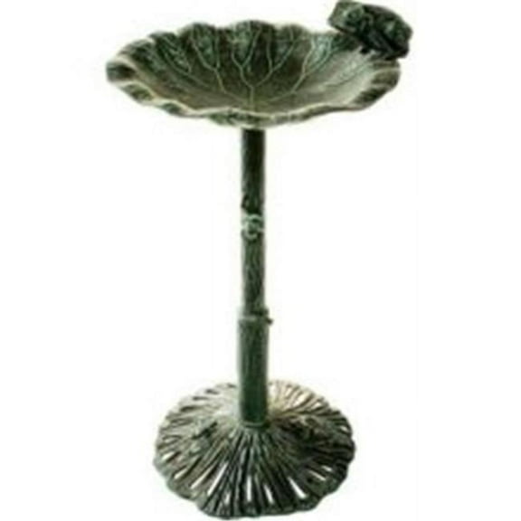 Oakland Living Corporation Frog Bird Bath - Verdi Grey - 18.5in.L x 18.5in.W x 35.5in.H