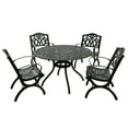 thumbnail image 1 of Oakland Living Corporation Modern Ornate Outdoor Mesh Aluminum 48-in Round Patio Dining Set with Four Chairs - N/A Black, 1 of 5