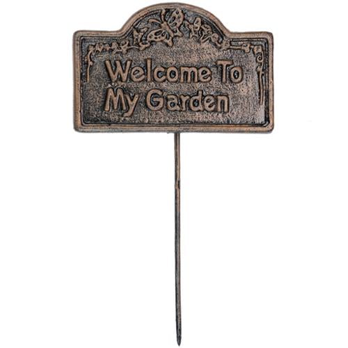 Oakland Living Corporation Premium Garden Marker Welcome To My Garden Pewter