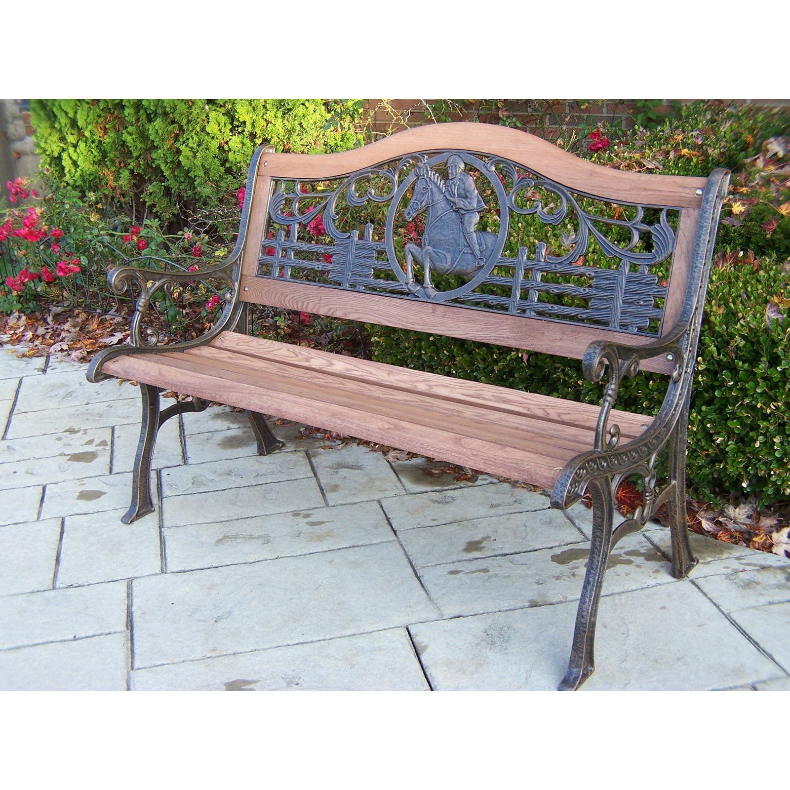 Horse garden bench hot sale