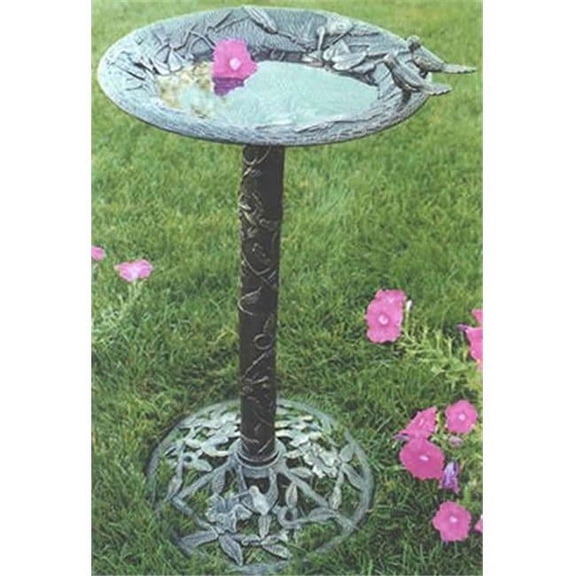 oakland living hummingbird bronze finish birdbath - outdoor