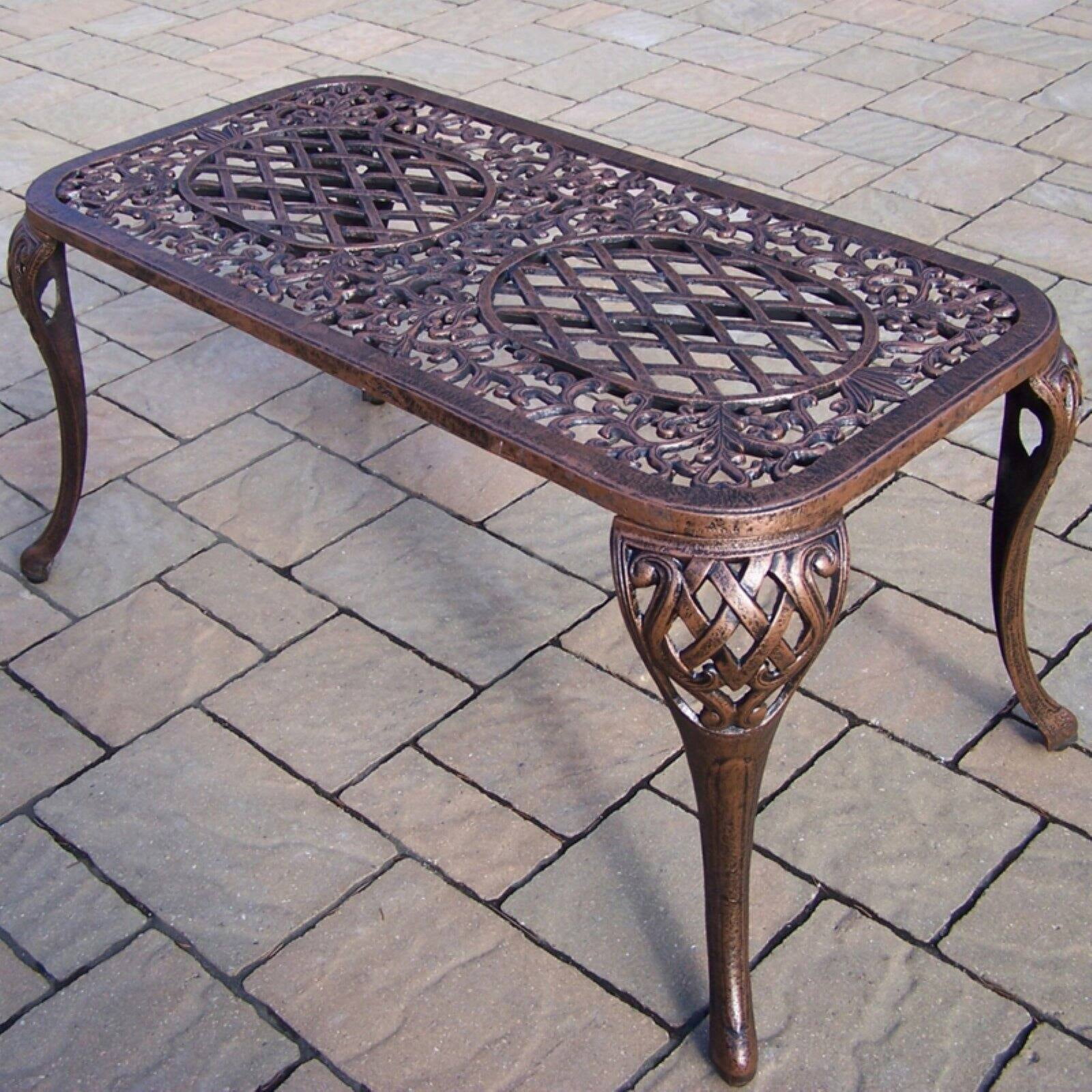 Antique Bronze Cast Aluminum Outdoor Cocktail Table
